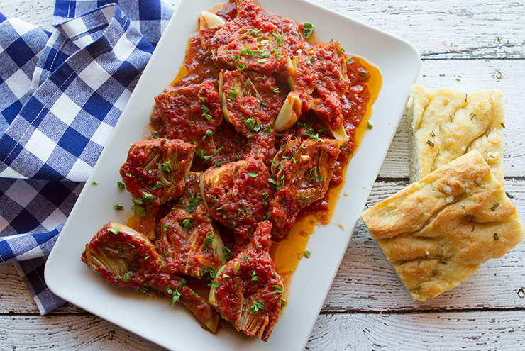 Artichokes in Spicy Tomato Sauce